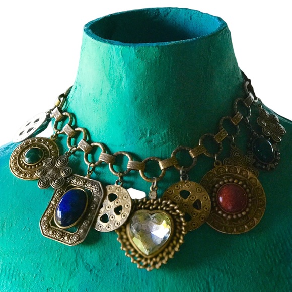 LES BERNARD 1989 Parure made by Delizza Elster aka D&E vintage charm Necklace - Picture 8 of 8